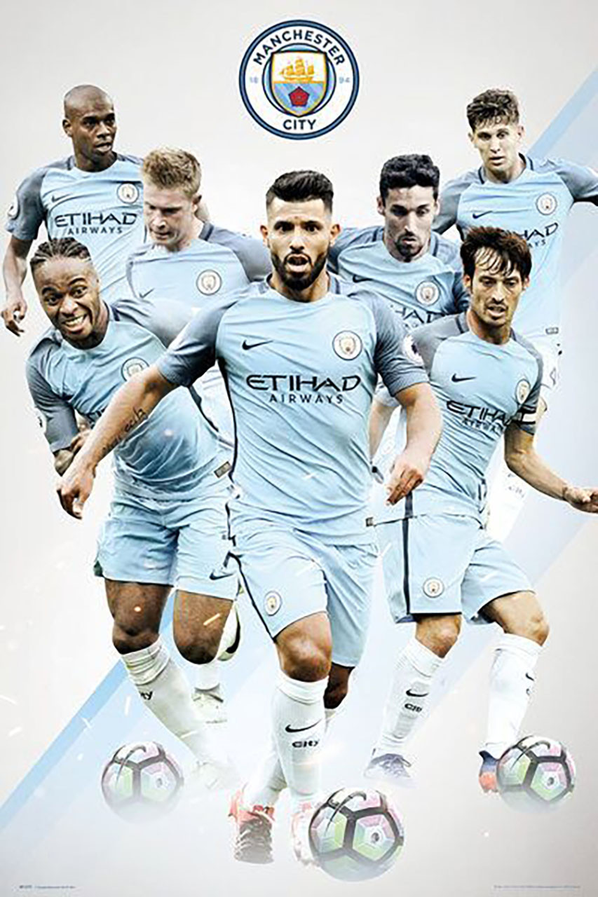 Manchester City Players Official Soccer Poster 2016 17 Buy Online Soccermadusa Com