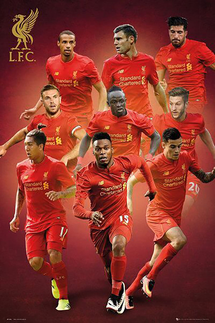 Liverpool Players Montage Official Soccer Poster 2016/17- Buy Online