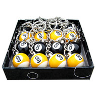 Box of 16 Pool Ball Key Chains