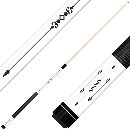 Forged Etched Series ET01 Custom Engraved White Pool Cue – Black