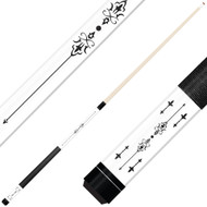 Forged Etched Series ET03 Custom Engraved White Pool Cue – Black