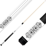 Forged Etched Series ET07 Custom Engraved White Pool Cue – Black