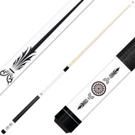 Forged Etched Series ET10 Custom Engraved White Pool Cue – Black