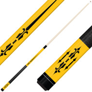 Forged Etched Series ET04 Custom Engraved Yellow Pool Cue – Black