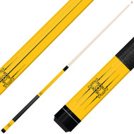 Forged Etched Series ET06 Custom Engraved Yellow Pool Cue – Black