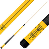 Forged Etched Series ET09 Custom Engraved Yellow Pool Cue – Black