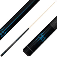 Forged Etched Series ET06 Custom Engraved Black Pool Cue – Electric Blue