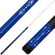 Forged Etched Series ET03 Custom Engraved Blue Pool Cue – White