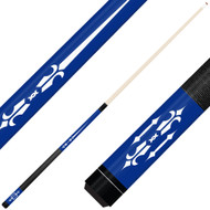 Forged Etched Series ET04 Custom Engraved Blue Pool Cue – White