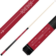 Forged Etched Series ET02 Custom Engraved Crimson Pool Cue – White