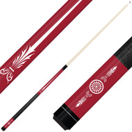 Forged Etched Series ET10 Custom Engraved Crimson Pool Cue – White