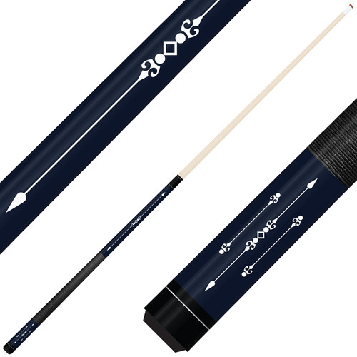 Forged Etched Series ET01 Custom Engraved Navy Pool Cue – White