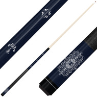Forged Etched Series ET05 Custom Engraved Navy Pool Cue – White