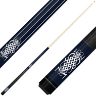 Forged Etched Series ET08 Custom Engraved Navy Pool Cue – White