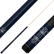 Forged Etched Series ET09 Custom Engraved Navy Pool Cue – White