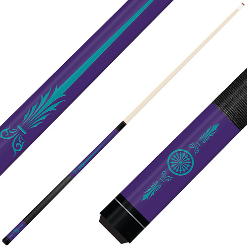 Forged Etched Series ET10 Custom Engraved Purple Pool Cue – Tiffany Blue