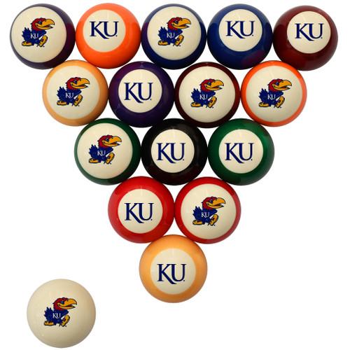 Kansas Jayhawks Billiard Ball Set - Standard Colors