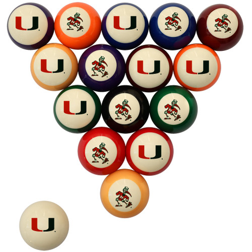 Miami Hurricanes Billiard Ball Set - Standard Colors