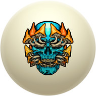 Mushroom Blue Skull Cue Ball