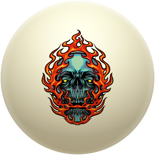 Flaming Skull Cue Ball
