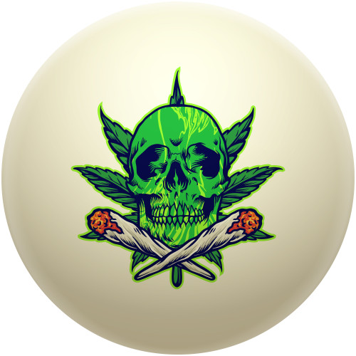 Herbal Green Skull Cue Ball