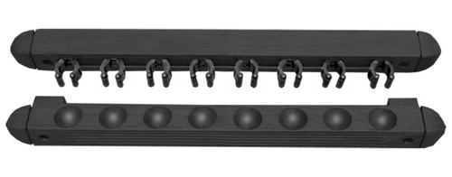 Roman-Style Two-Piece Wall Rack, Black, 8 Cue