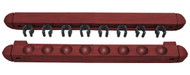 Roman-Style Two-Piece Wall Rack, Mahogany, 8 Cue