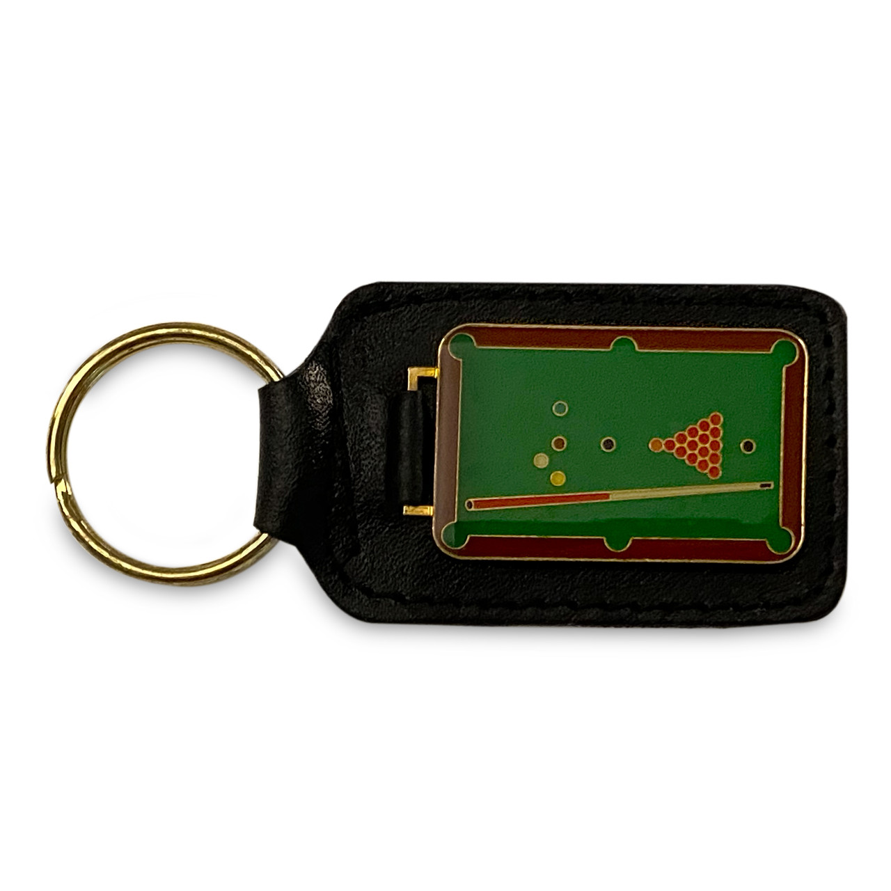 Sterling Pool Table Leather Key Chain