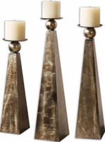 Cesano Bronze Candleholders, Set Of 3