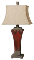 Rosso Ribbed Ceramic Lamp
