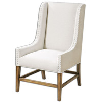 Dalma Linen Wing Chair