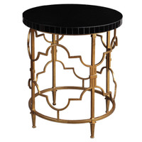 Mosi Gold Black Accent Table