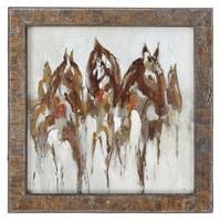 Equestrian In Browns And Golds Abstract Art