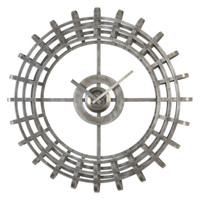 Alphonse Silver Industrial Wall Clock