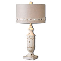 Lacedonia Distressed Ivory Lamp