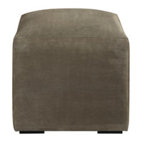 Graves Gray Leather Ottoman