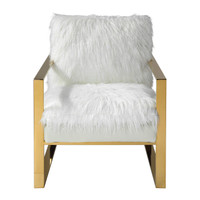 Delphine White Accent Chair