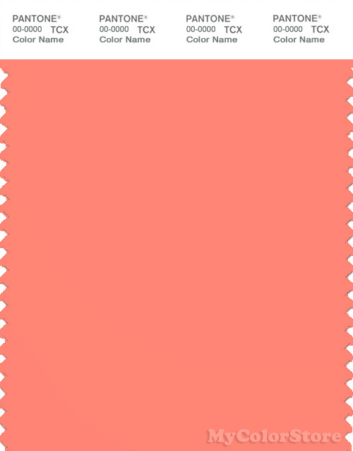 PANTONE SMART 16-1543X Color Swatch Card, Fusion Coral