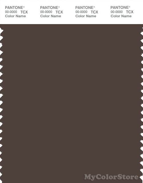 PANTONE SMART 19-0912X Color Swatch Card, Chocolate Brown