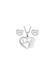 Heart Design Necklace and Earrings Sets