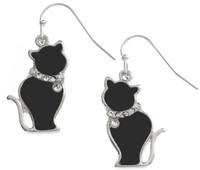 Diamante Cat Earrings