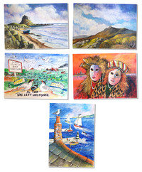 Original Signed Landscape Paintings (Acrylic A4)