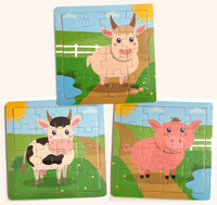 Children's Wooden Farm Animal Puzzles