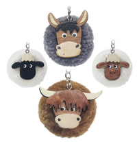 Highland Cow and Sheep Keyrings