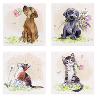 Ceramic Dog and Cat Coasters