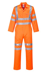 Portwest Hi-Vis PPE Polycotton Orange Boiler Suit Overalls