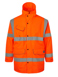 Bodyguard Hi-Vis PPE Orange Vapourtech Storm Coat