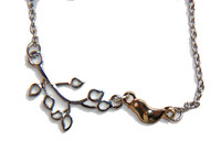 Silver Bracelet with Bird Charm and Tree Branch