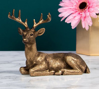 Bronzed Lying Deer Ornament