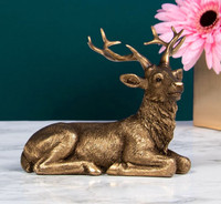 Bronzed Lying Stag Ornament